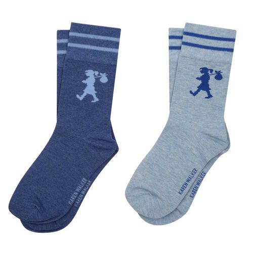 Karen Walker Runaway Girl Socks 2 Pack Blue/Light Blue